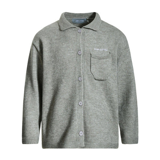 Pocket Embroidery Design Loose Casual Unisex Cardigan Sweater