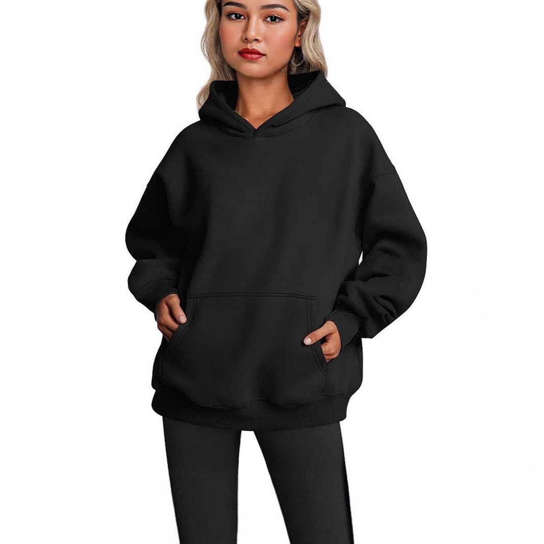 Causal Fashion Hoodie for Men and Women Solid Color Sweatshirt Autumn Winter Casual Style Unisex Design